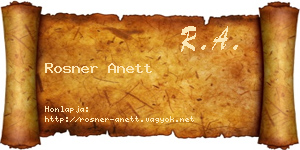 Rosner Anett névjegykártya
